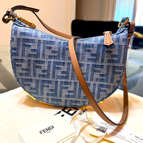 NWT* FENDI Mini Fendigraphy Denim FF bag - Picture 3 of 17